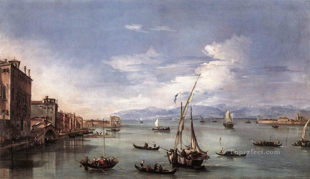 The Lagoon from the Fondamenta Nuove Venetian School Francesco Guardi Oil Paintings